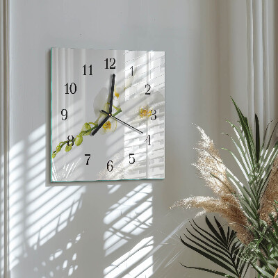 Square wall clock Orchid
