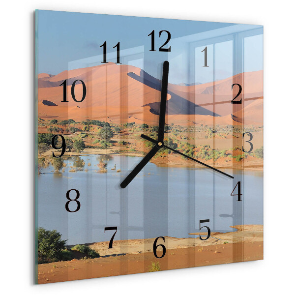 Square wall clock Desert
