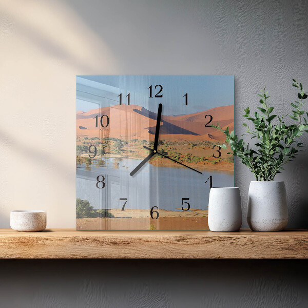 Square wall clock Desert
