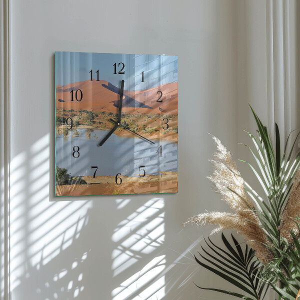 Square wall clock Desert