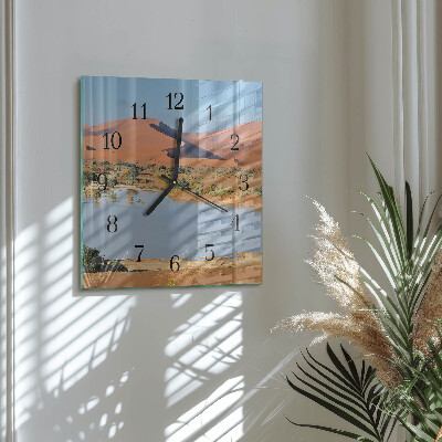 Square wall clock Desert