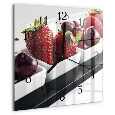 Square wall clock Strawberries