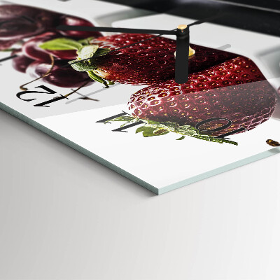 Square wall clock Strawberries