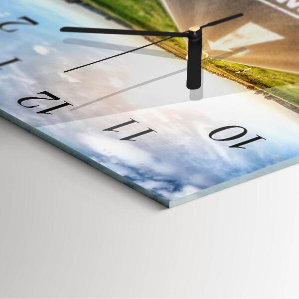 Square wall clock Path Field