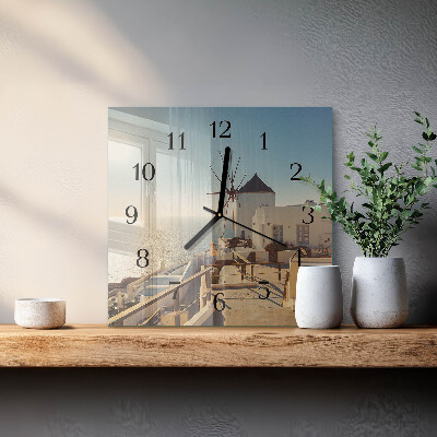 Square wall clock Santorini