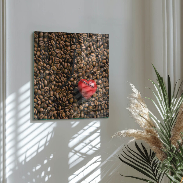 Square wall clock Coffee Beans