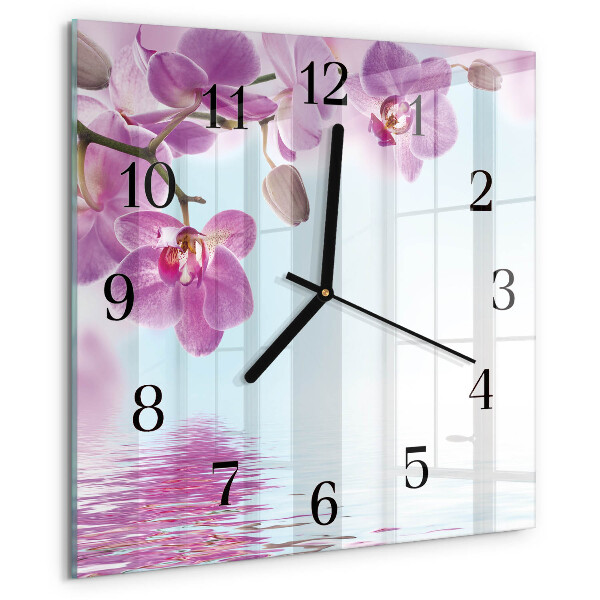 Square wall clock Orchid
