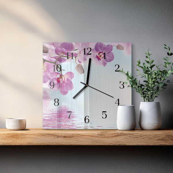 Square wall clock Orchid