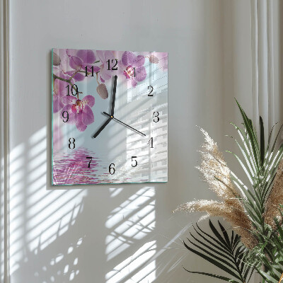 Square wall clock Orchid