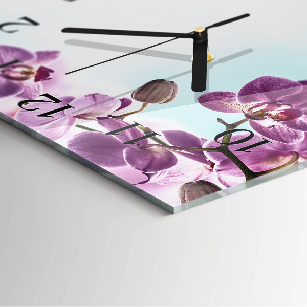 Square wall clock Orchid