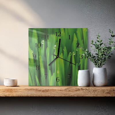 Square wall clock Grass