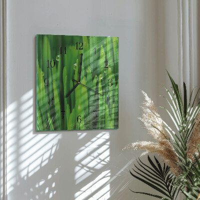 Square wall clock Grass