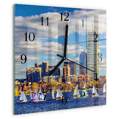 Square wall clock Sailboats