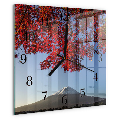 Square wall clock Mountain Leaves