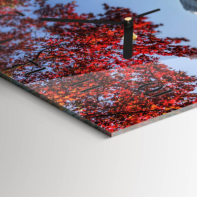Square wall clock Mountain Leaves
