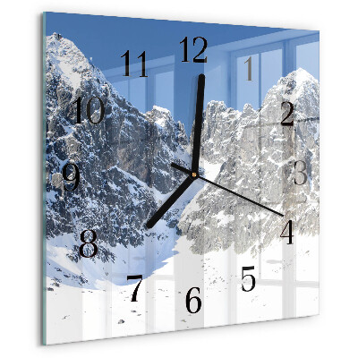 Square wall clock Mountains Winter