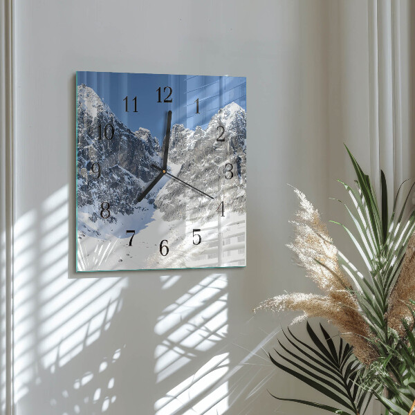Square wall clock Mountains Winter