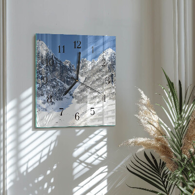 Square wall clock Mountains Winter