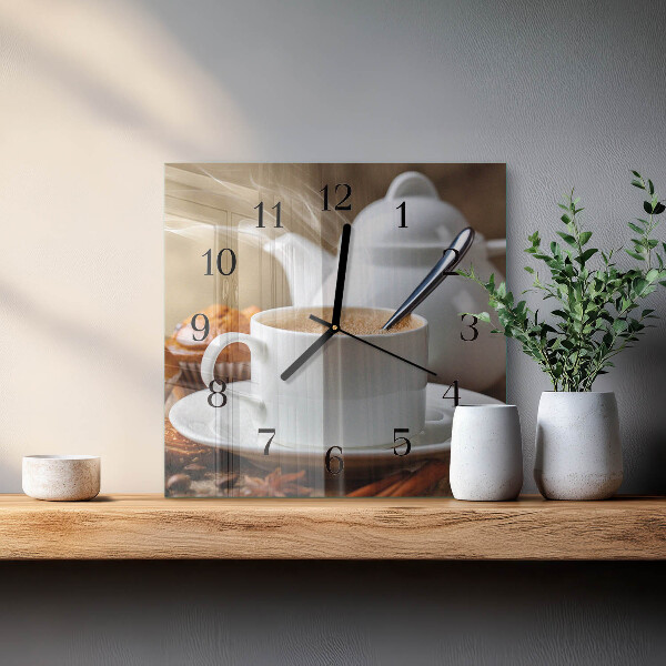 Square wall clock Cup
