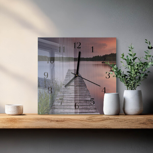 Square wall clock Bridge