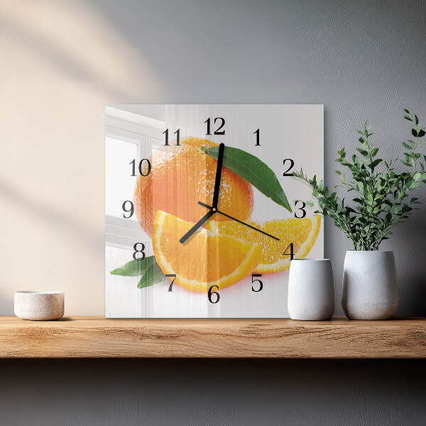 Square wall clock Oranges