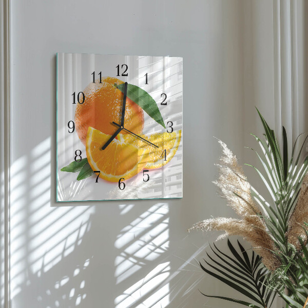Square wall clock Oranges