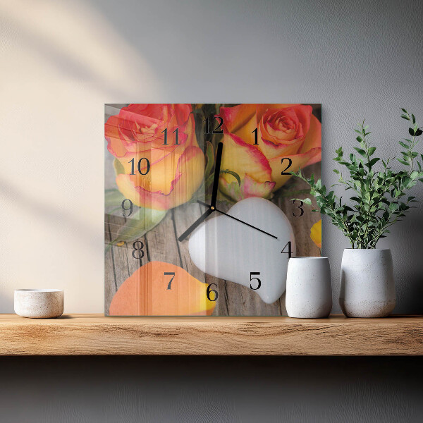 Square wall clock Heart