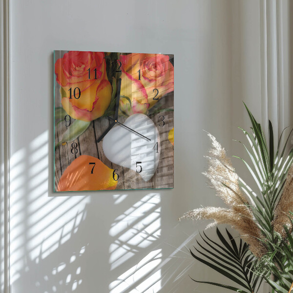 Square wall clock Heart