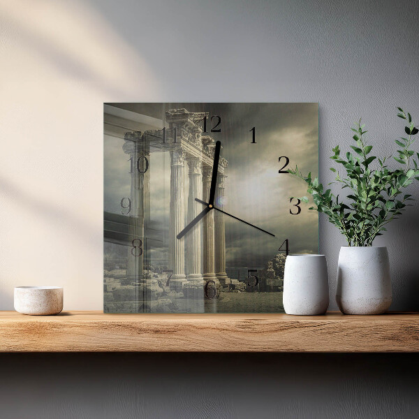 Square wall clock Acropolis