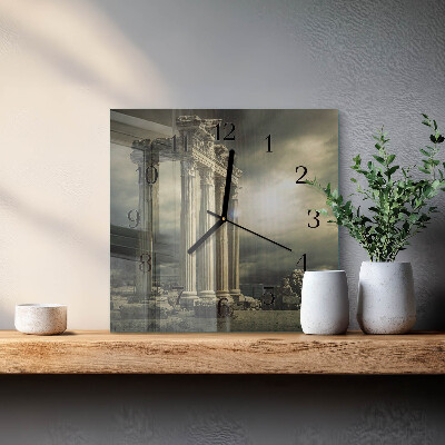 Square wall clock Acropolis