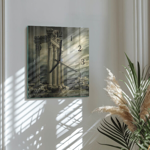 Square wall clock Acropolis