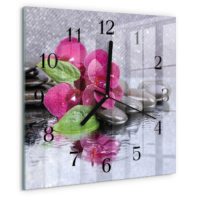 Square wall clock Orchid