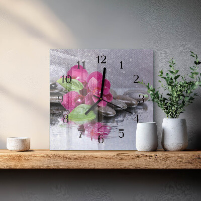 Square wall clock Orchid