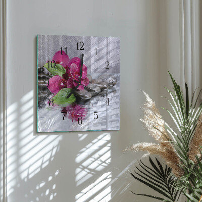 Square wall clock Orchid