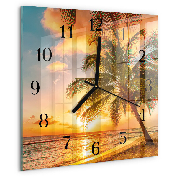 Square wall clock Sunset