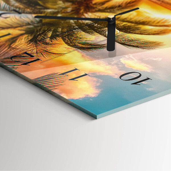 Square wall clock Sunset
