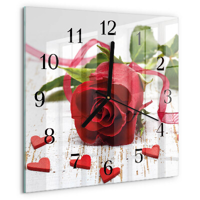 Square wall clock Rose