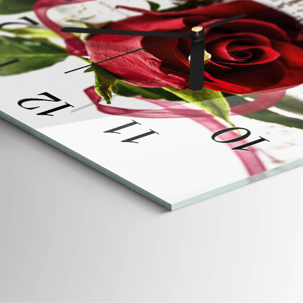 Square wall clock Rose