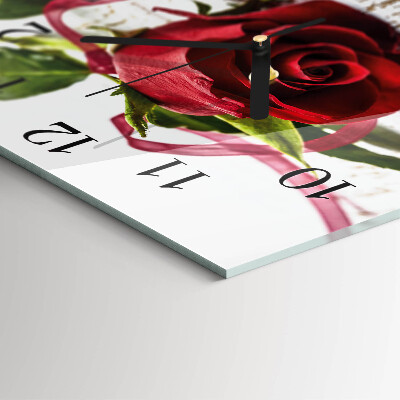Square wall clock Rose