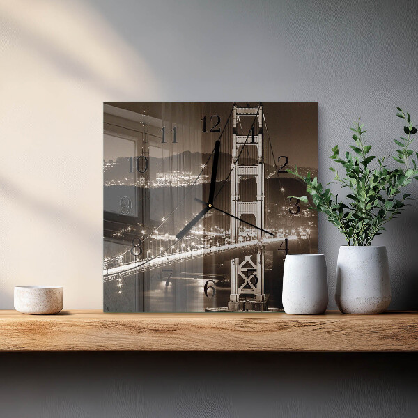 Square wall clock Bridge