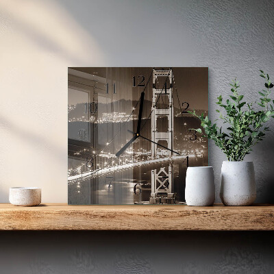 Square wall clock Bridge