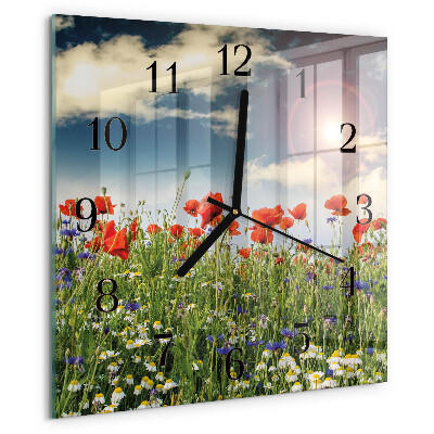 Square wall clock Meadow