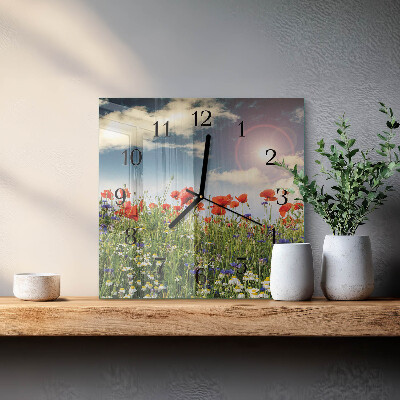 Square wall clock Meadow