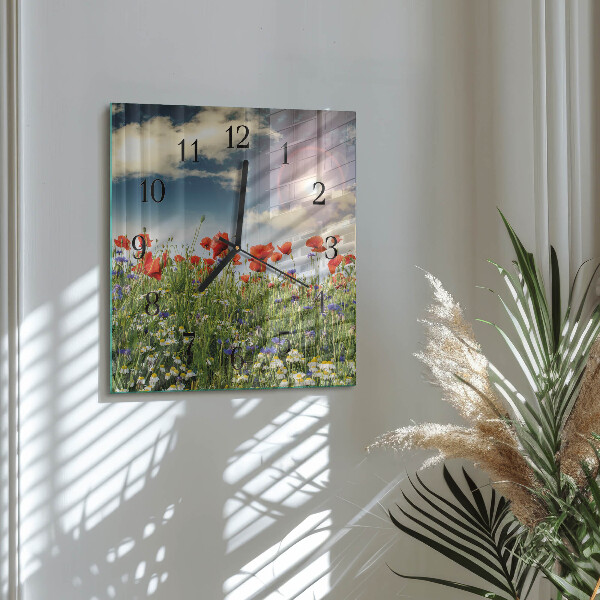 Square wall clock Meadow