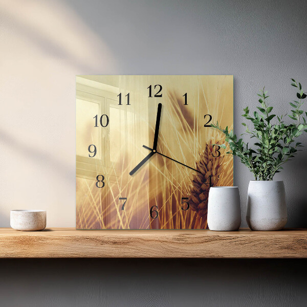 Square wall clock Grain