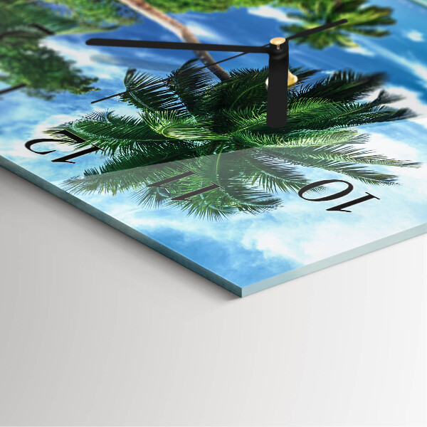 Square wall clock Palm trees