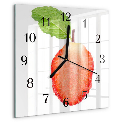 Square wall clock Strawberry