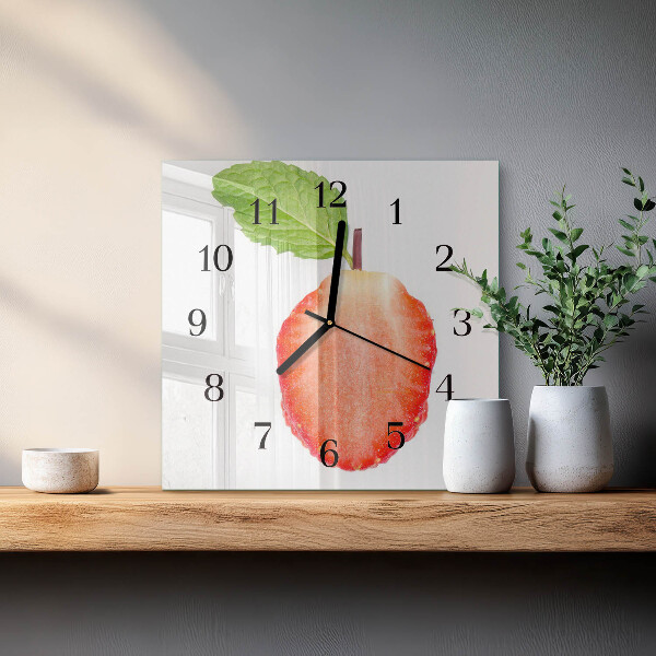 Square wall clock Strawberry