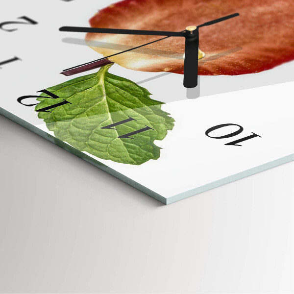 Square wall clock Strawberry