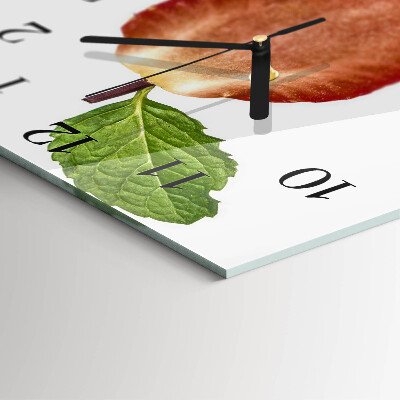 Square wall clock Strawberry